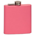 6 Oz. Matte Pink Laserable Stainless Steel Flask